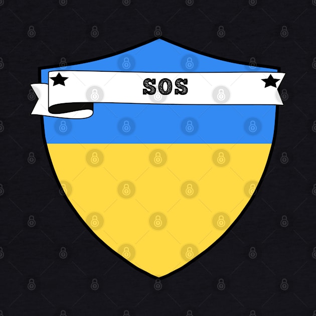 SOS , UKRAINE COUNTRY SHIELD, MINIMALIST UKRAINE FLAG, I LOVE UKRAINE , BORN IN UKRAINE by Just Simple and Awesome